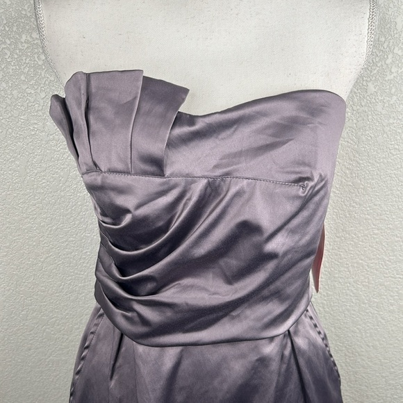 Pompous Girly Charcoal Pewter Gray 80's Style Strapless Mini Dress Size 10 (11) - Picture 2 of 9